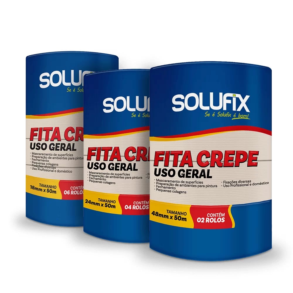 Fita Crepe Uso Geral Solufix