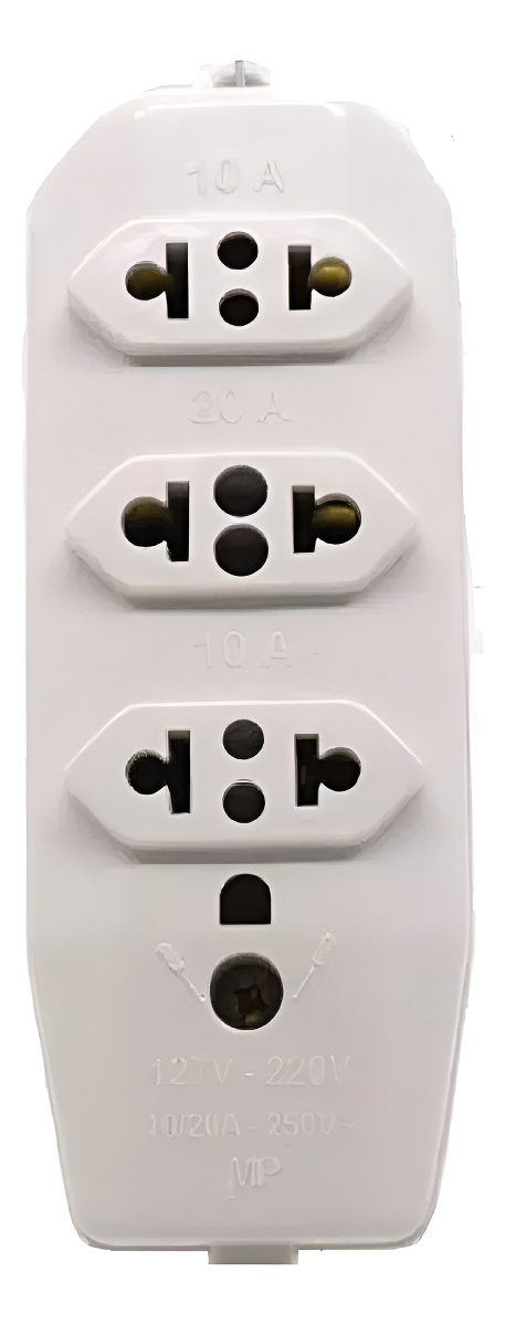 Tomada Barra Tripla 2p T Amper Perlex