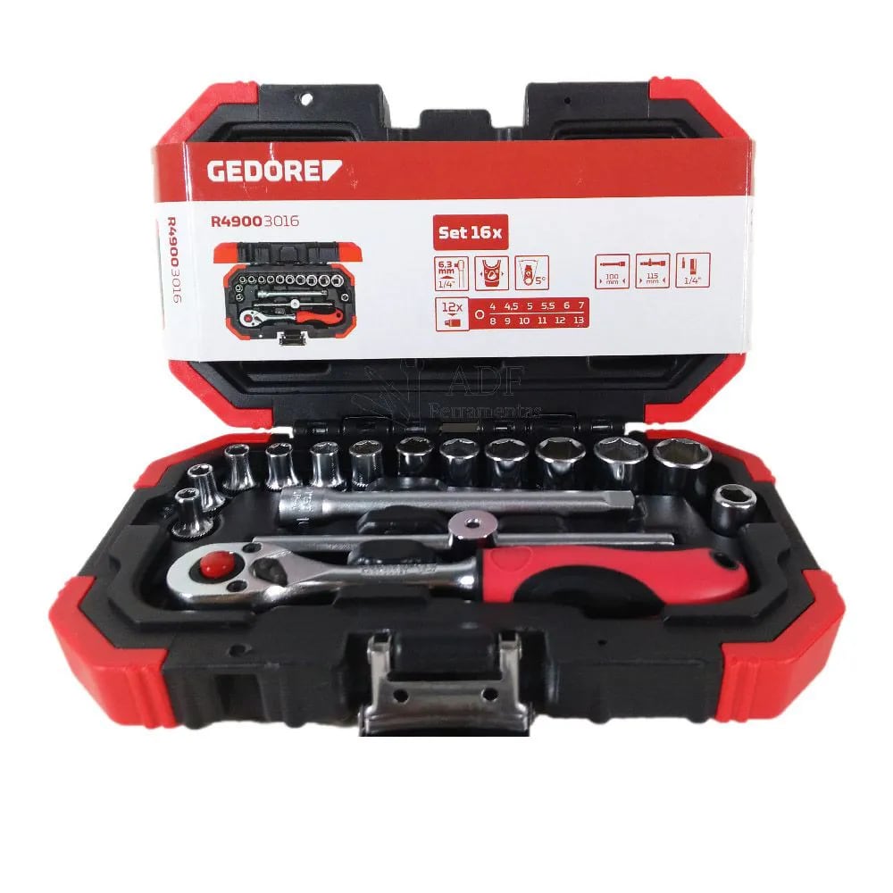 Jogo Soquete Sextavado A Peças Gedore Red