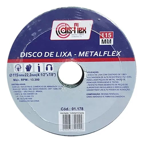 Disco de Lixa Fibra Metalflex