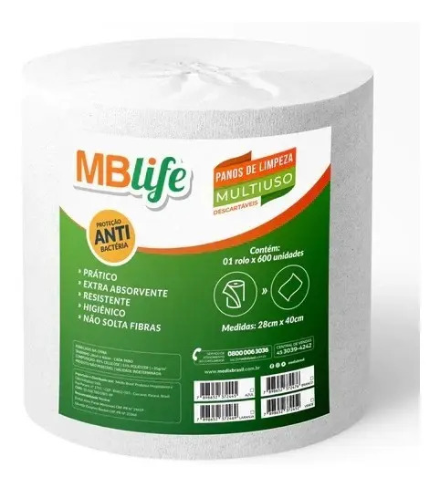 Toalha Descartável Multiuso 240mt Wiper Mblife