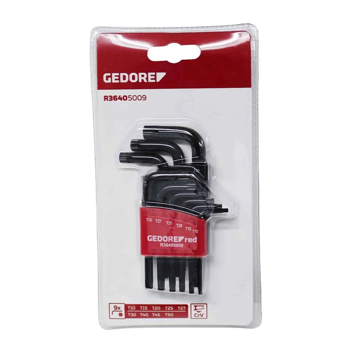 Jogo de Chaves L Torx Hexalobular 9 Pecas Gedore Red R3640