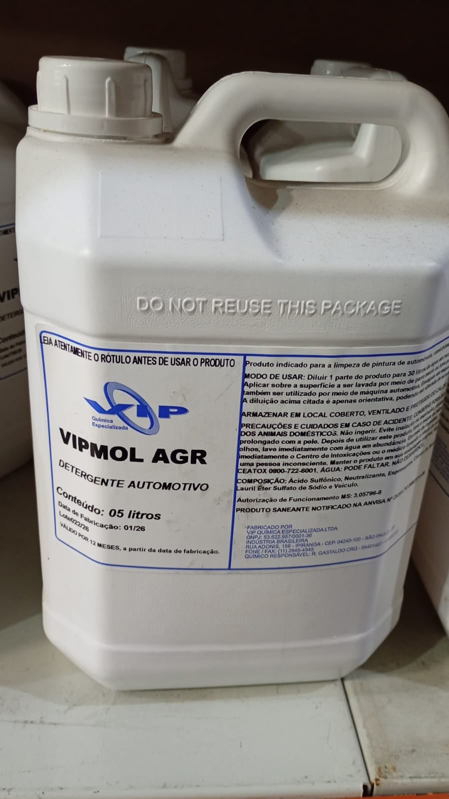 Sabonete Líquido 5 Litros - Vipmol