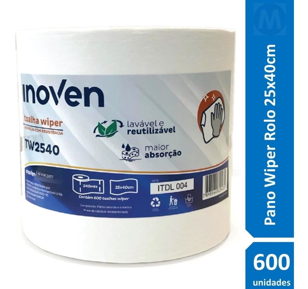 Toalha Pano Wiper Em Bobina Com 600 Unidades – Inoven | Absorção, Resistência E Alto Rendimento Toalha Pano Wiper Em Bobina Com 600 Unidades – Inoven | Absorção, Resistência E Alto Rendimento