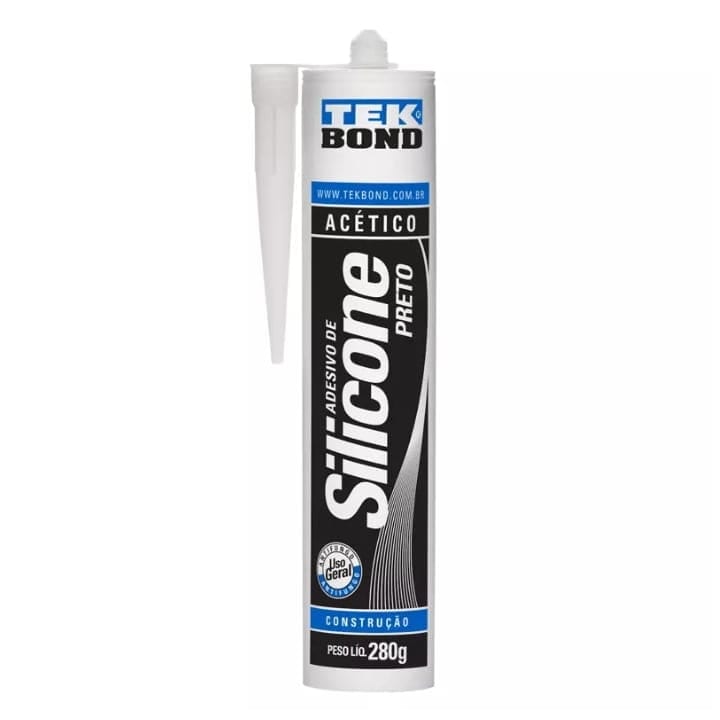 Silicone Acético Preto 280g – Tekbond | Vedação E Fixação De Alta Resistência