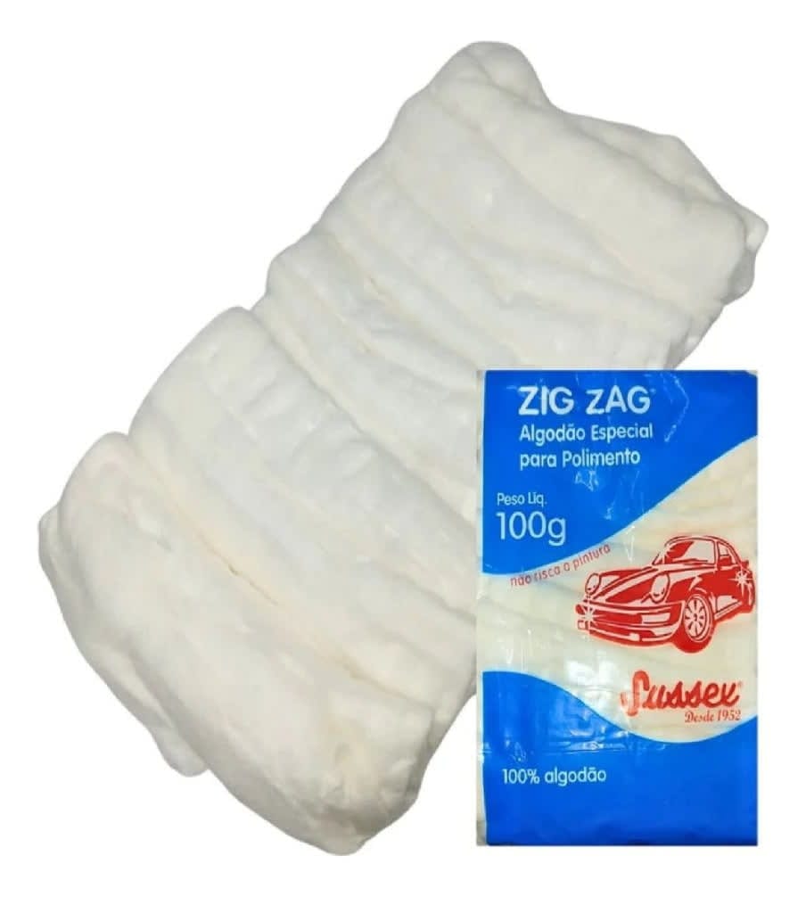 Algodão Zig Zag Automotivo – Limpeza E Acabamento Profissional Com Toque Suave Algodão Zig Zag Automotivo – Limpeza E Acabamento Profissional Com Toque Suave
