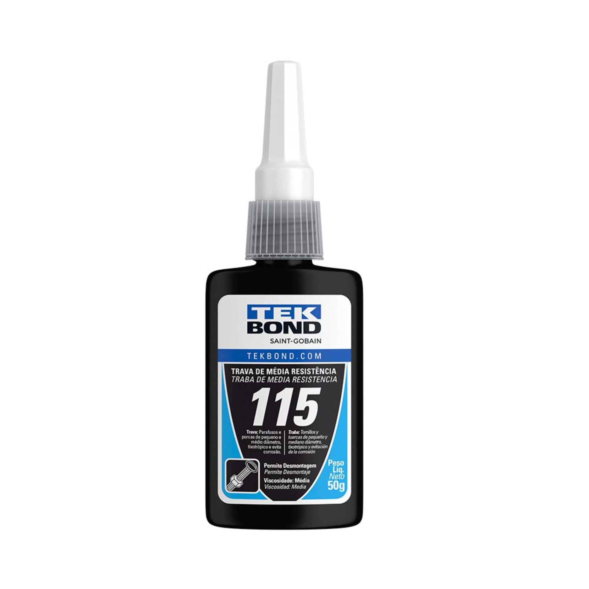 Cola Trava Rosca 115 Azul 50g – Tekbond | Fixação Segura Com Remoção Facilitada Cola Trava Rosca 115 Azul 50g – Tekbond | Fixação Segura Com Remoção Facilitada