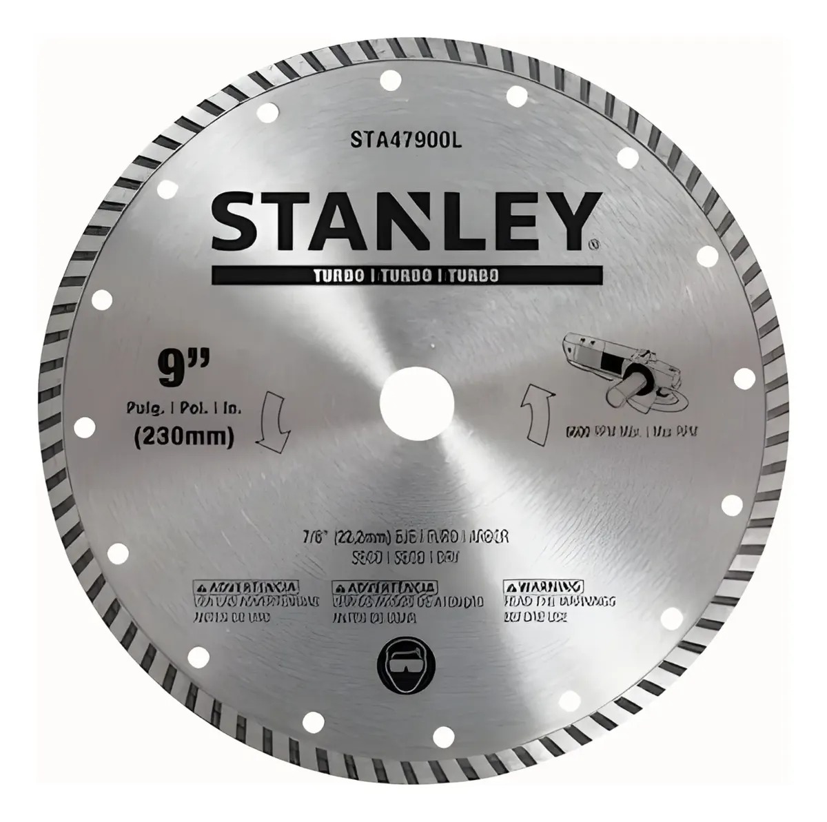 Disco Diamantado 9" 230mm - Furo 22,2mm Com Redutor Para 20mm - Turbo