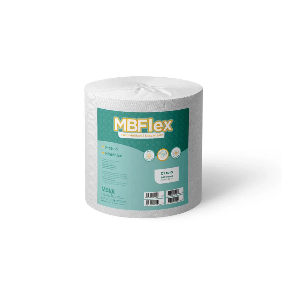 Rolo de Pano Anti-bacteriano 35gr 28cmx240m C/600 Panos