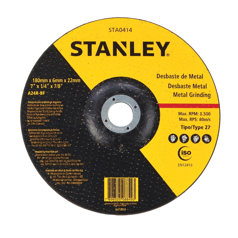 Disco de Desbaste Para Metal 7'' X 6,0mm X 7/8''
