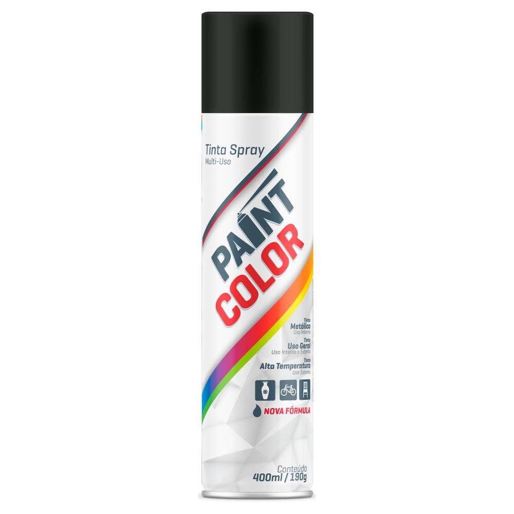 Tinta Spray A.t Preto Fosco Paint Color 400ml
