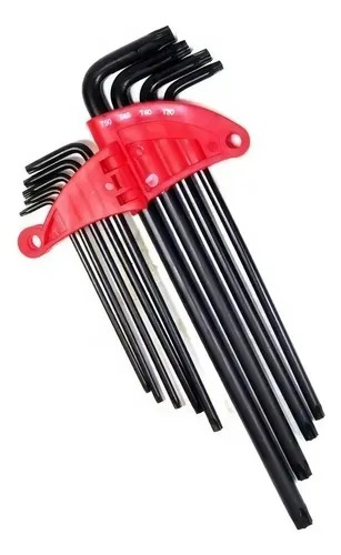 Chave Torx Jogo 09 Peças Longa T10-t50 Corneta