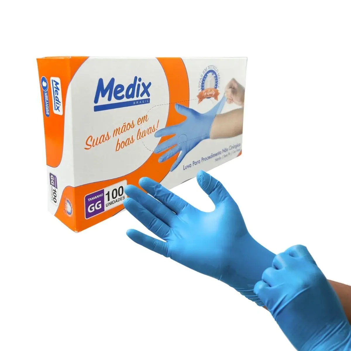 Luva Nitrílica Azul Medix – Procedimento Não Cirúrgico