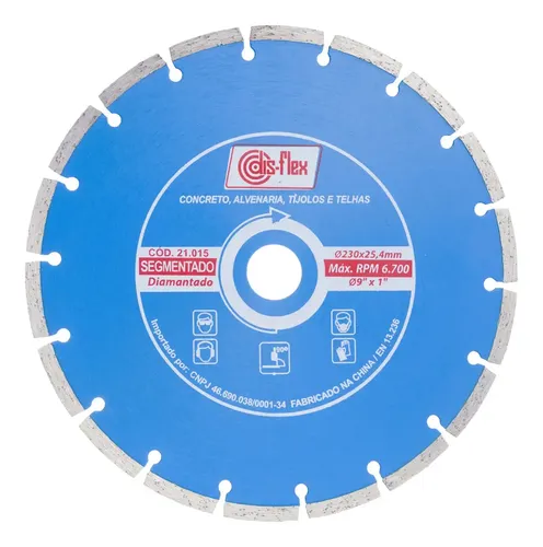 Disco Diamantado Segmentado 230mm Com Bucha 7/8 21.015 Disflex