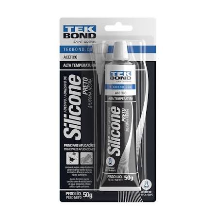 Silicone Acético Alta Temperatura Preto 50g