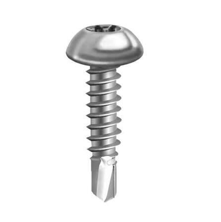 Parafuso Auto Atarraxante Redonda Torx Ponta Broca 6,3x25mm Zincado Branco